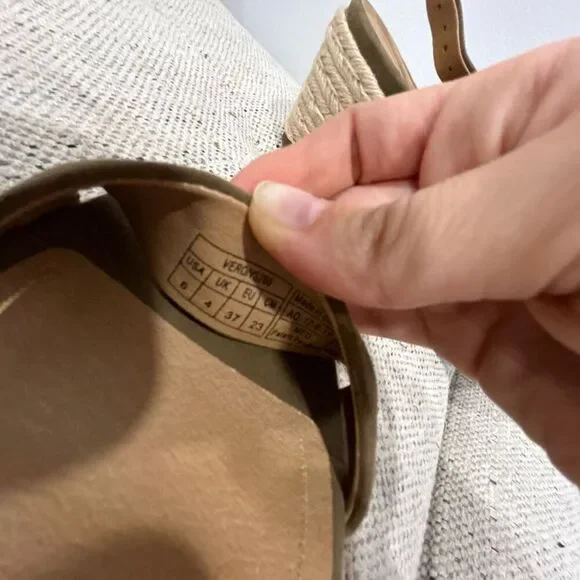 Vionic Vero Jute Brown Slingback Espadrilles Wedge Sandals Women's Size 6 Leathe - Picture 5 of 5